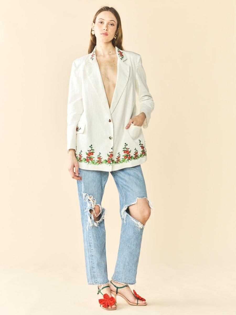 Sloan Blazer x Larsen McDowell - White Larsen Watercolor - FINAL SALE - Blazer