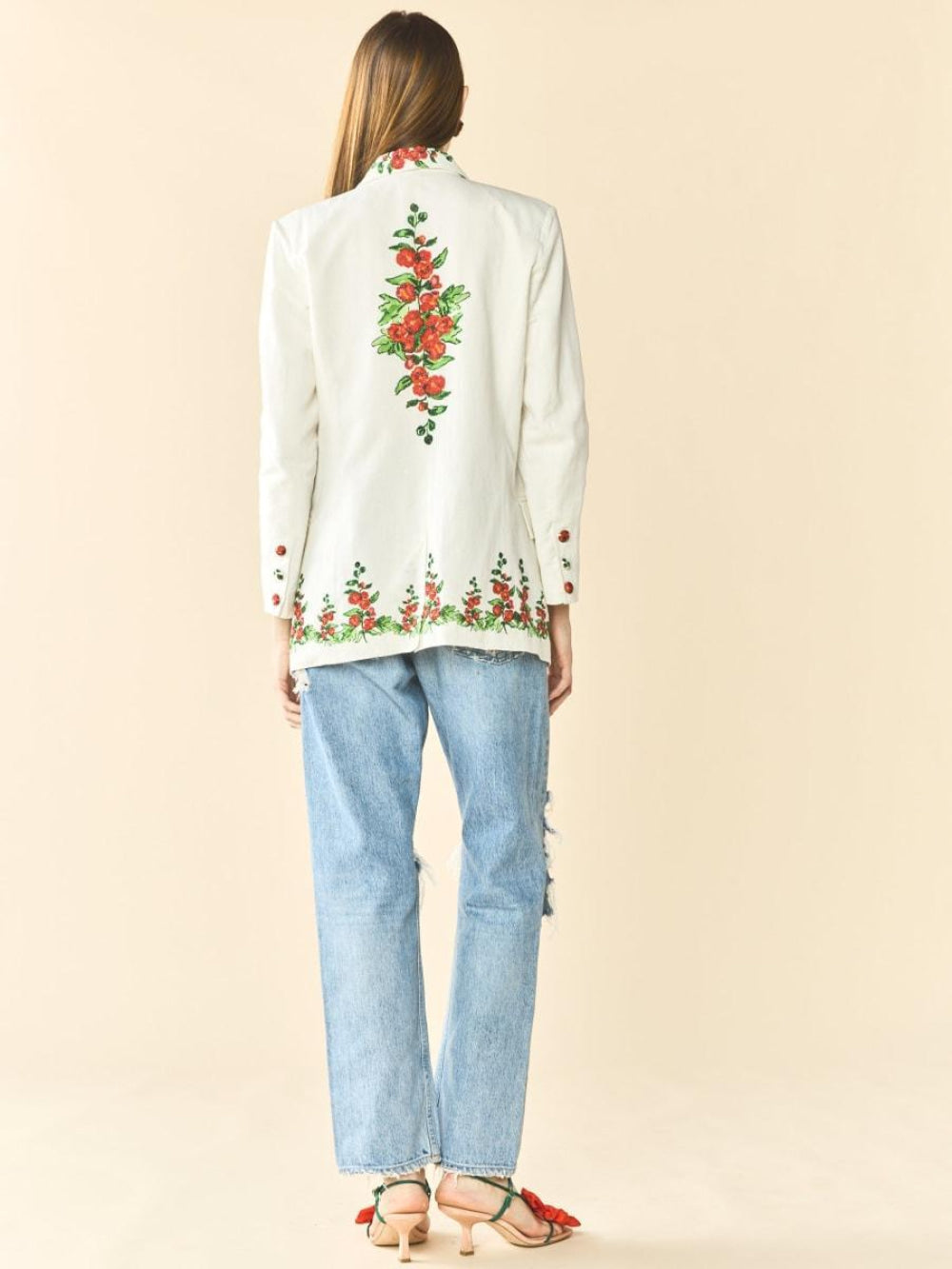 Sloan Blazer x Larsen McDowell - White Larsen Watercolor - FINAL SALE - Blazer