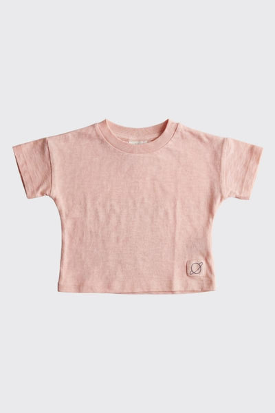 Slub dropped shoulder baby t-shirt - Pink - T-shirt