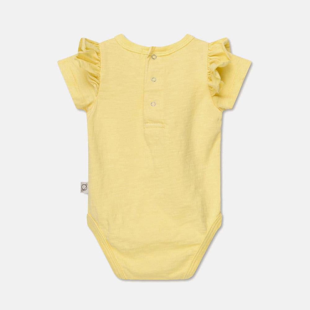 Slub Ruffle Baby Bodysuit - Yellow - Bodysuit