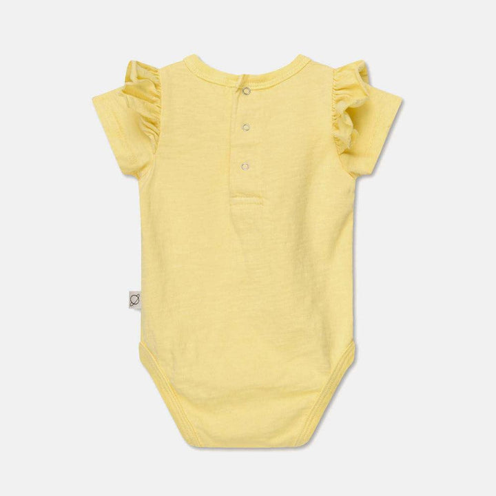 Slub Ruffle Baby Bodysuit - Yellow - Bodysuit