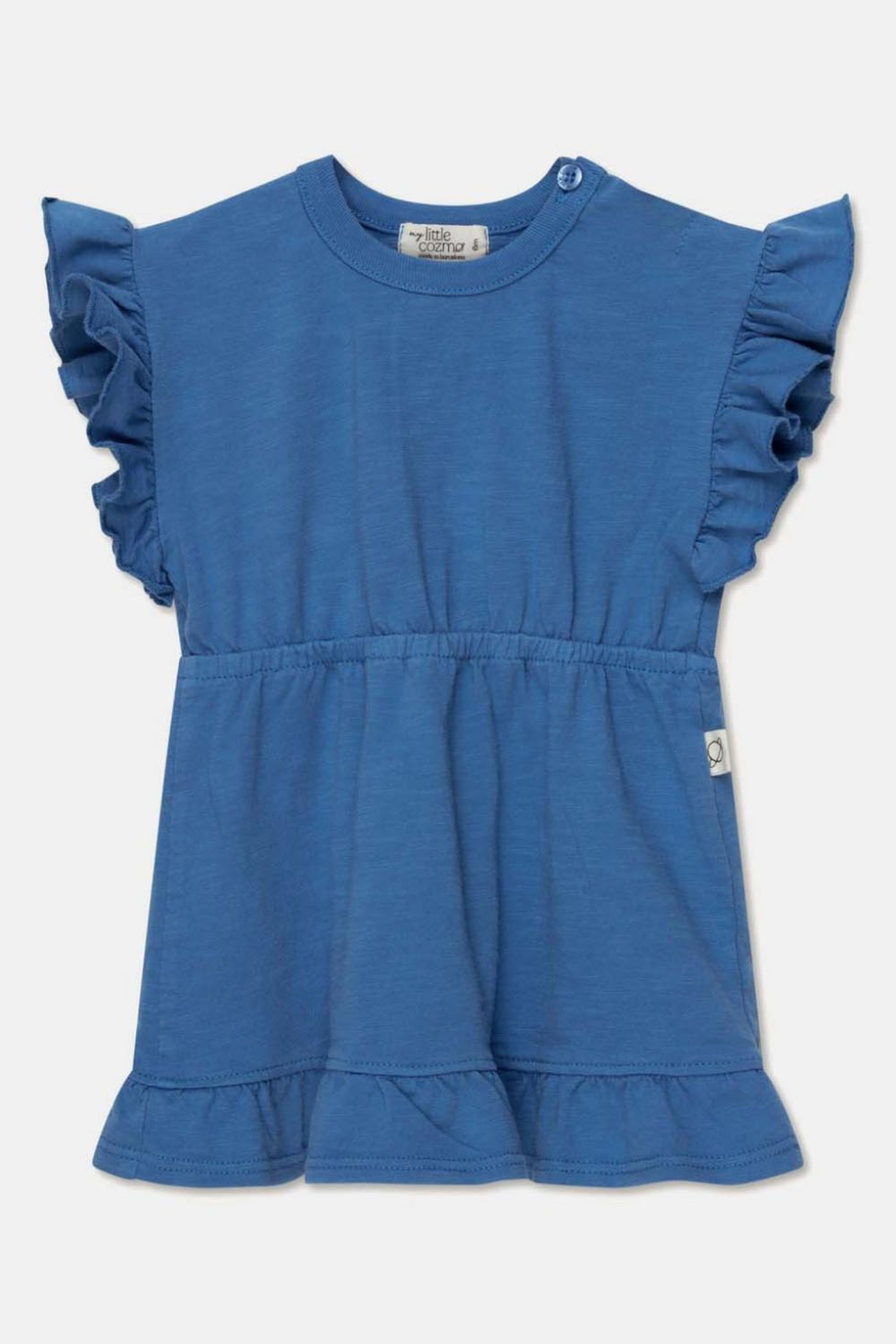 Slub ruffle baby dress - Blue - dresses - baby