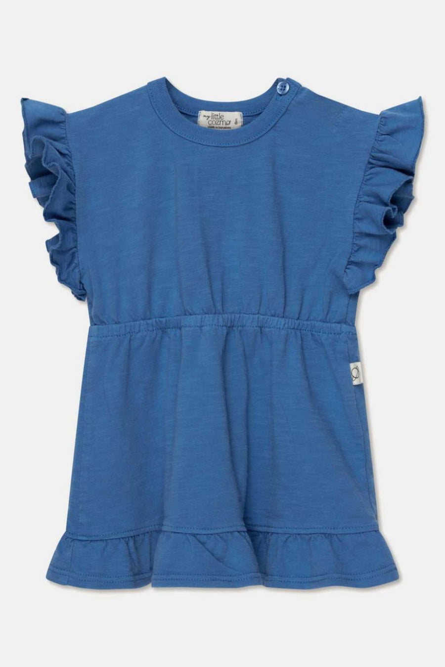 Slub ruffle baby dress - Blue - dresses - baby