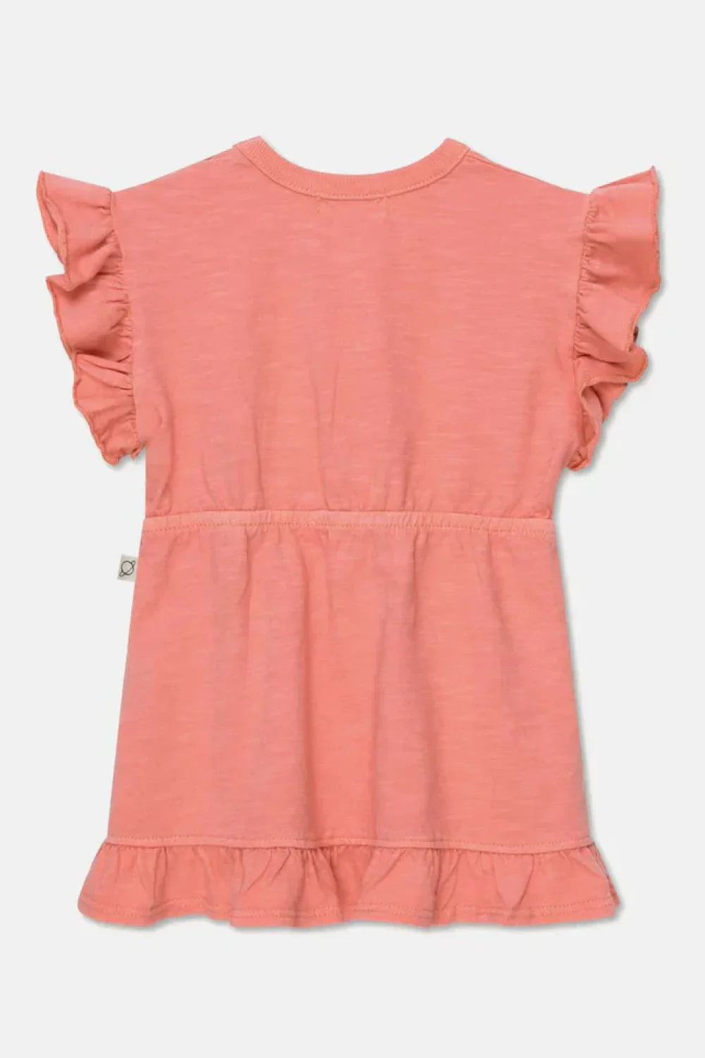 Slub ruffle baby dress - Coral - Dresses