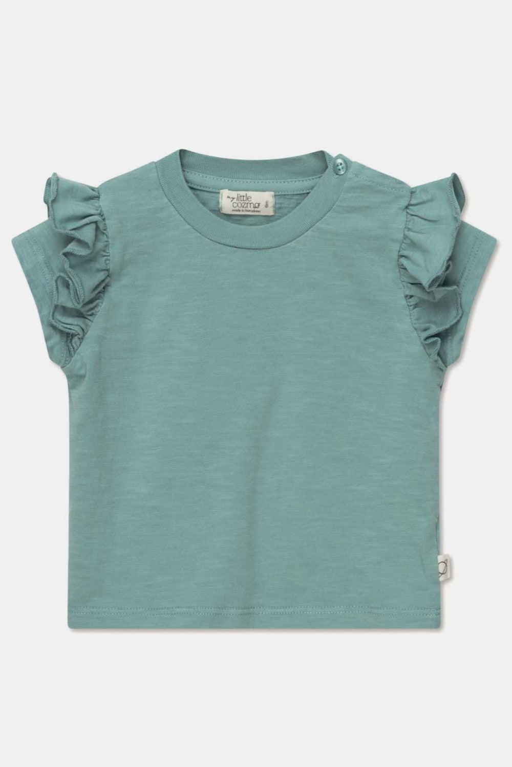 Slub ruffle baby t-shirt - Green - 6M - Shirt