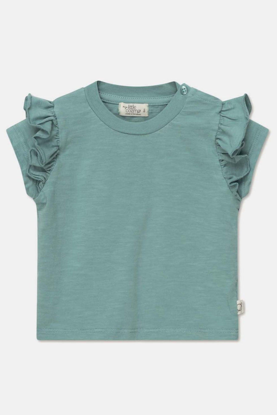 Slub ruffle baby t-shirt - Green - 6M - Shirt