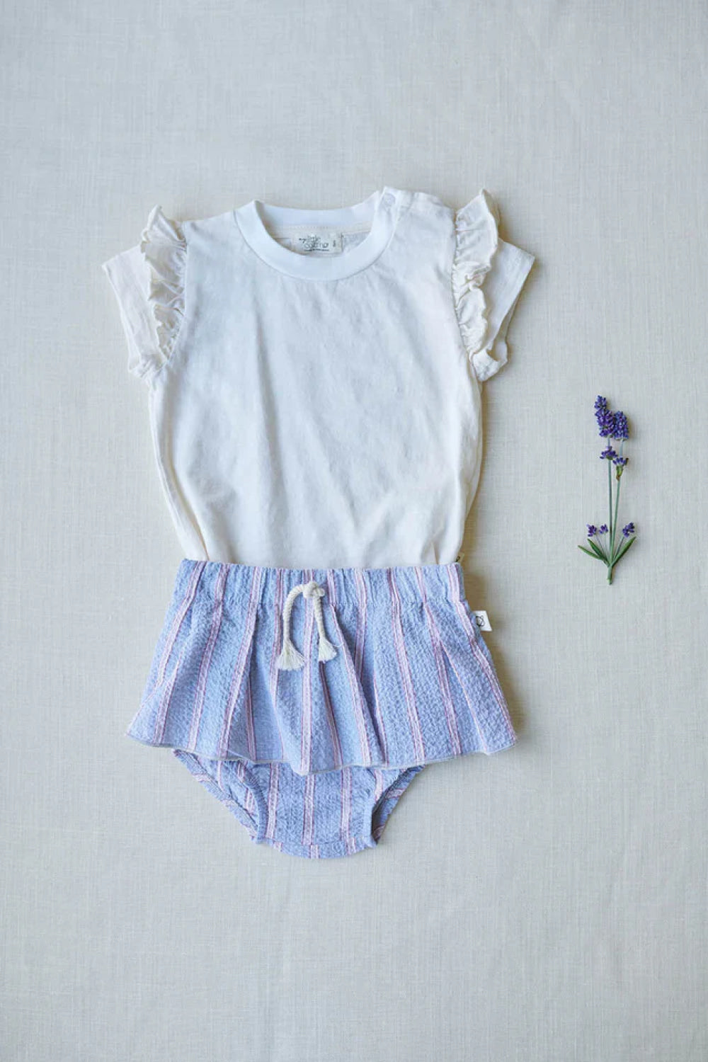 Slub ruffle baby t-shirt - Ivory - Shirt