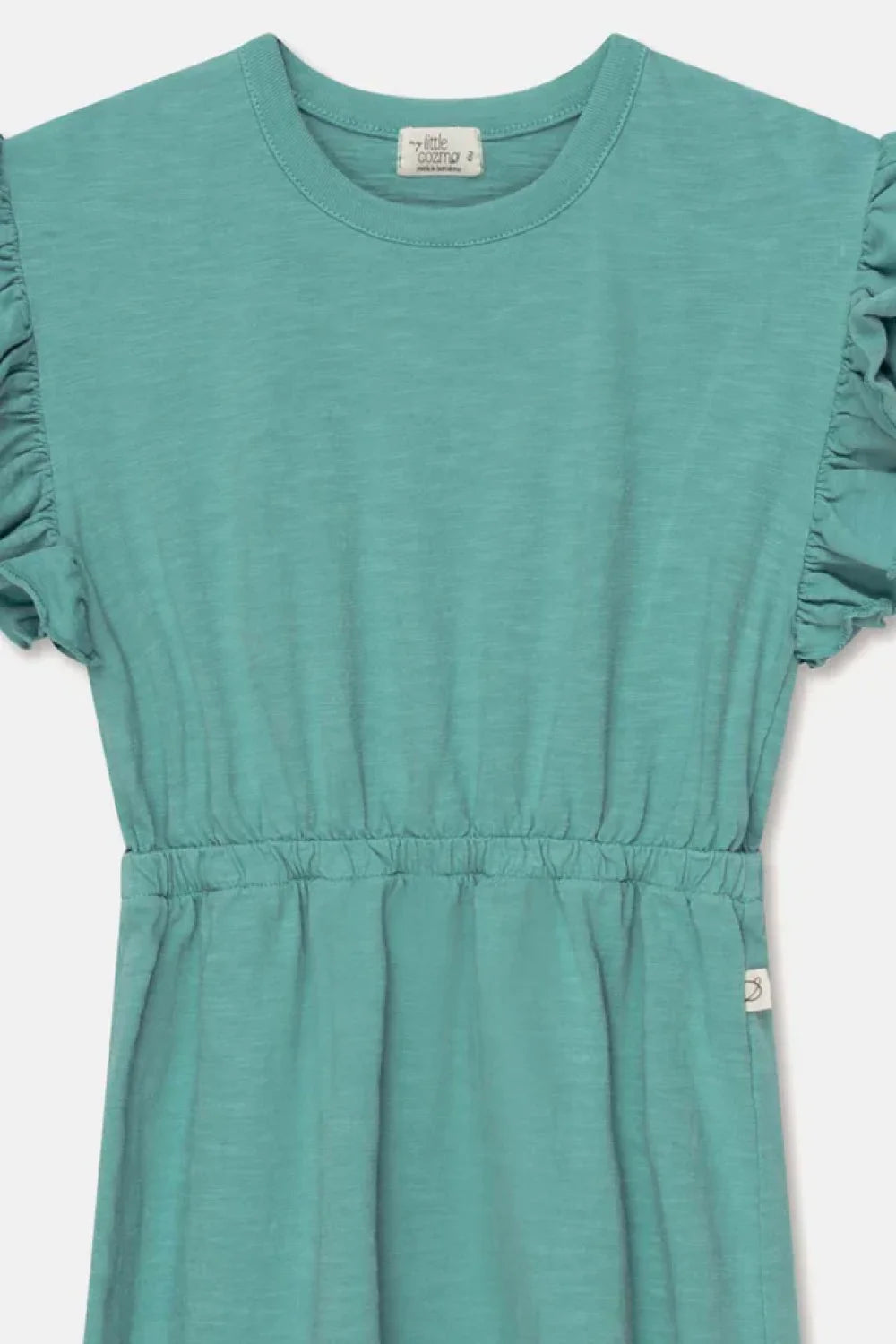 Slub Ruffle Dress - Green - Dresses