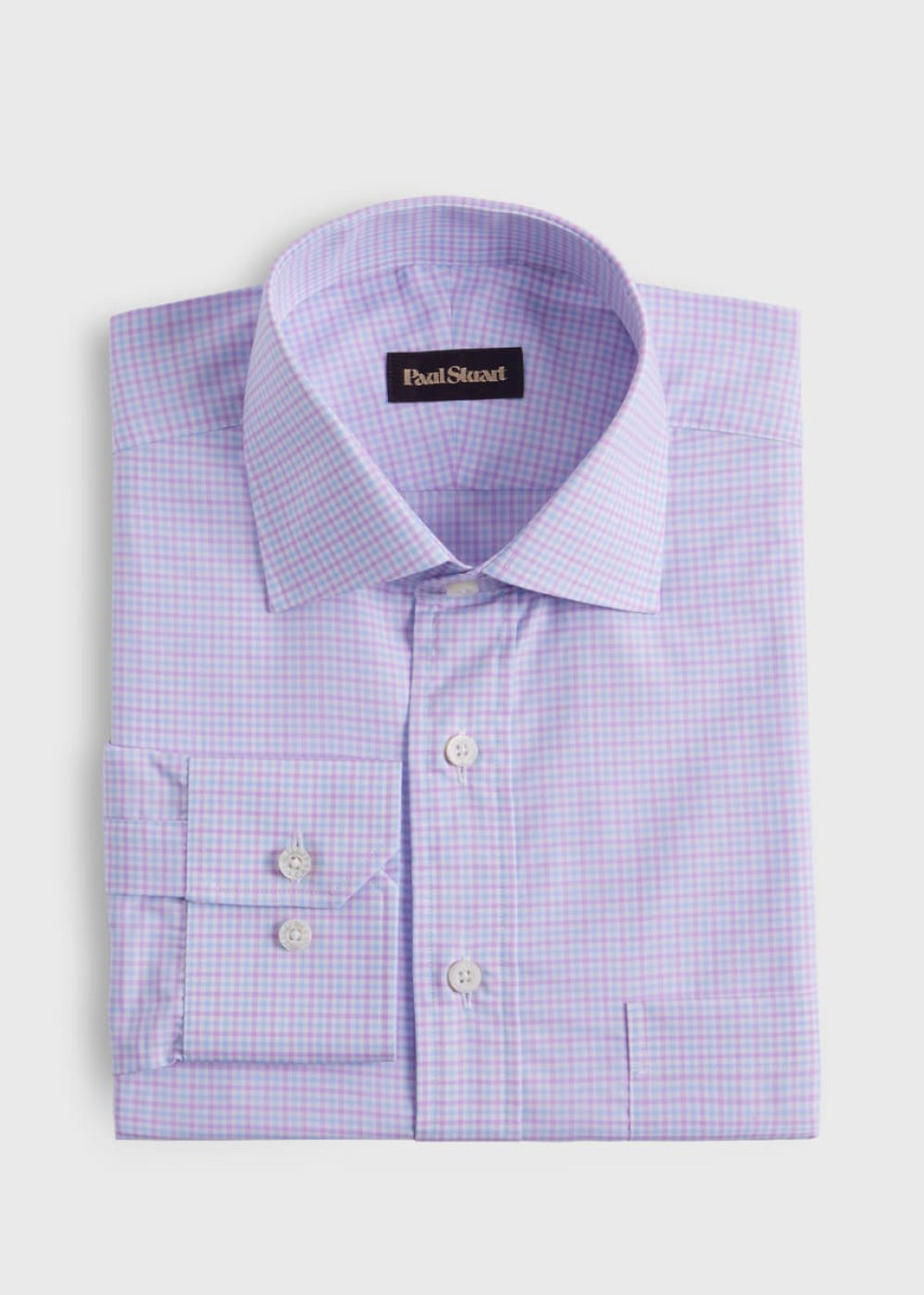 Small Check Cotton Dress Shirt - Pink - 14.5 (33 Sleeve) - Dress Shirt