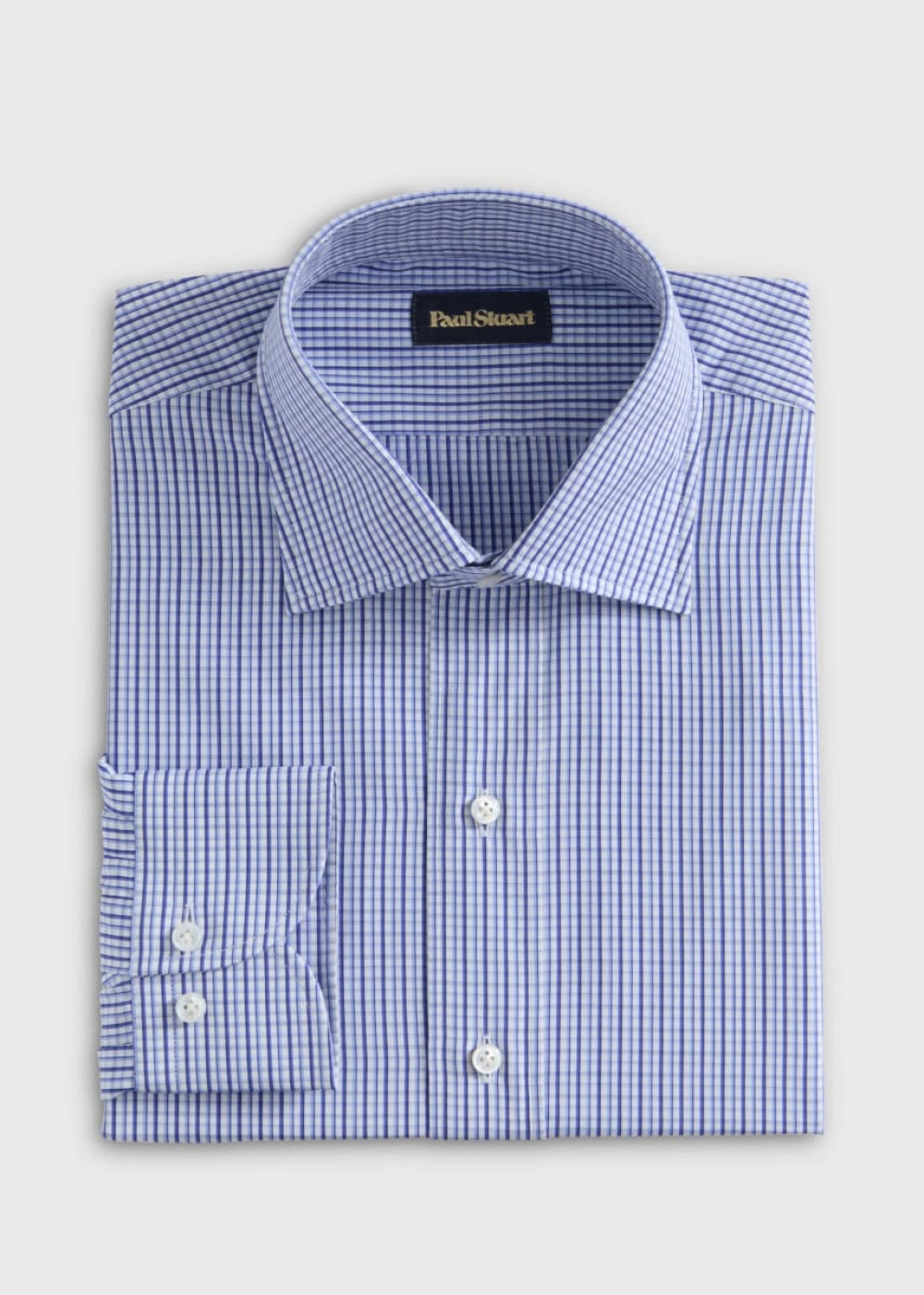 Small Check Dress Shirt - Blue - Dress Shirt