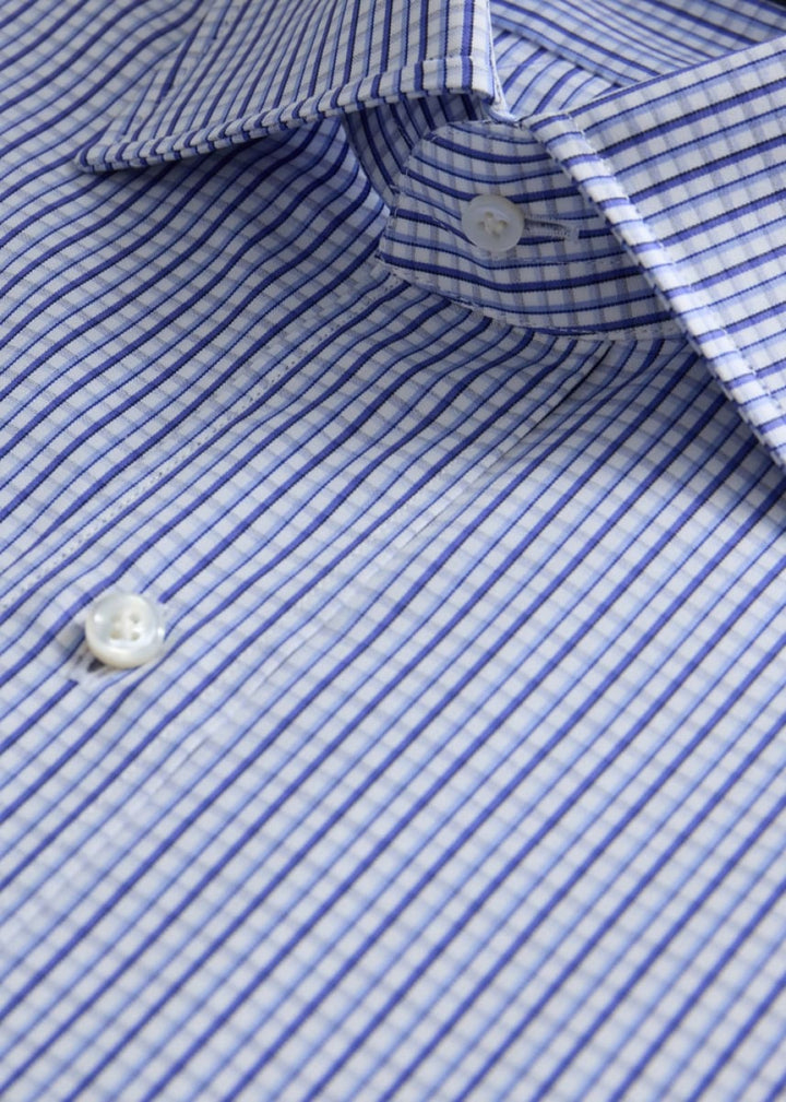 Small Check Dress Shirt - Blue - Dress Shirt