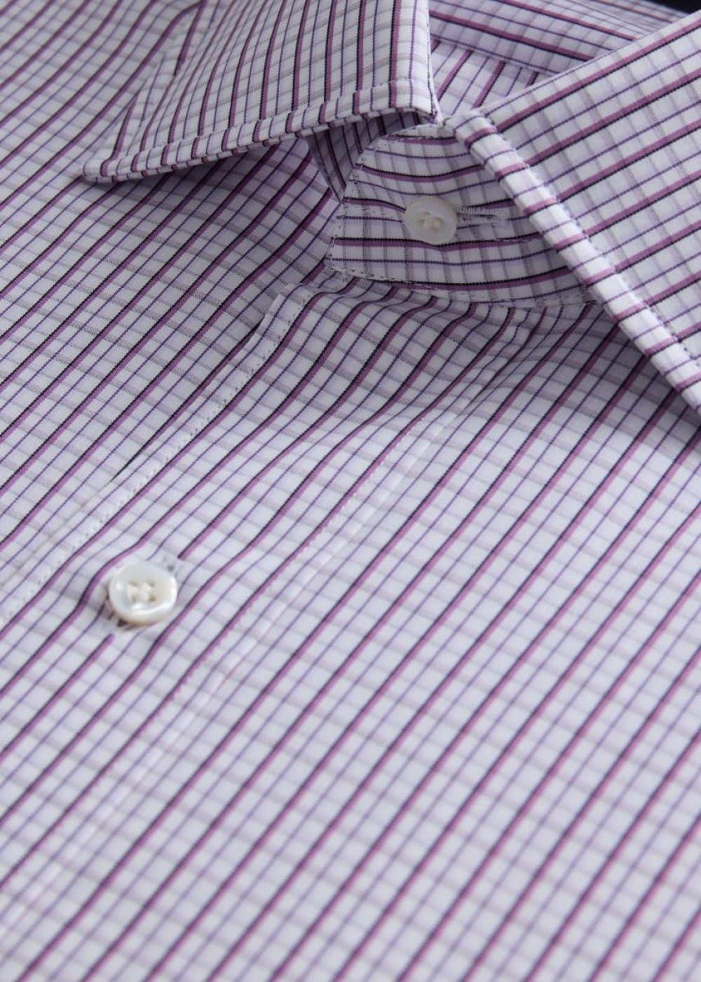 Small Check Dress Shirt - Lavender - Collared Shirt