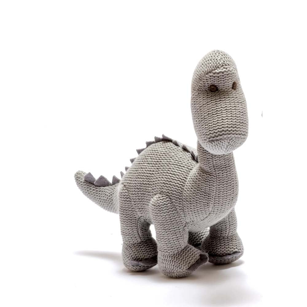 Small Organic Grey Knitted Diplodocus Dinosaur