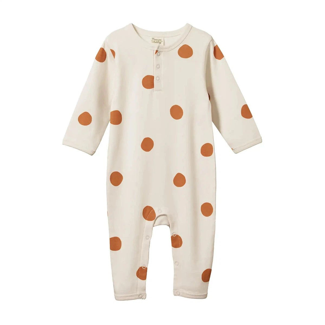 Henley Pajama Suit - Smudge Print Sleep + Lounge Nature Baby 