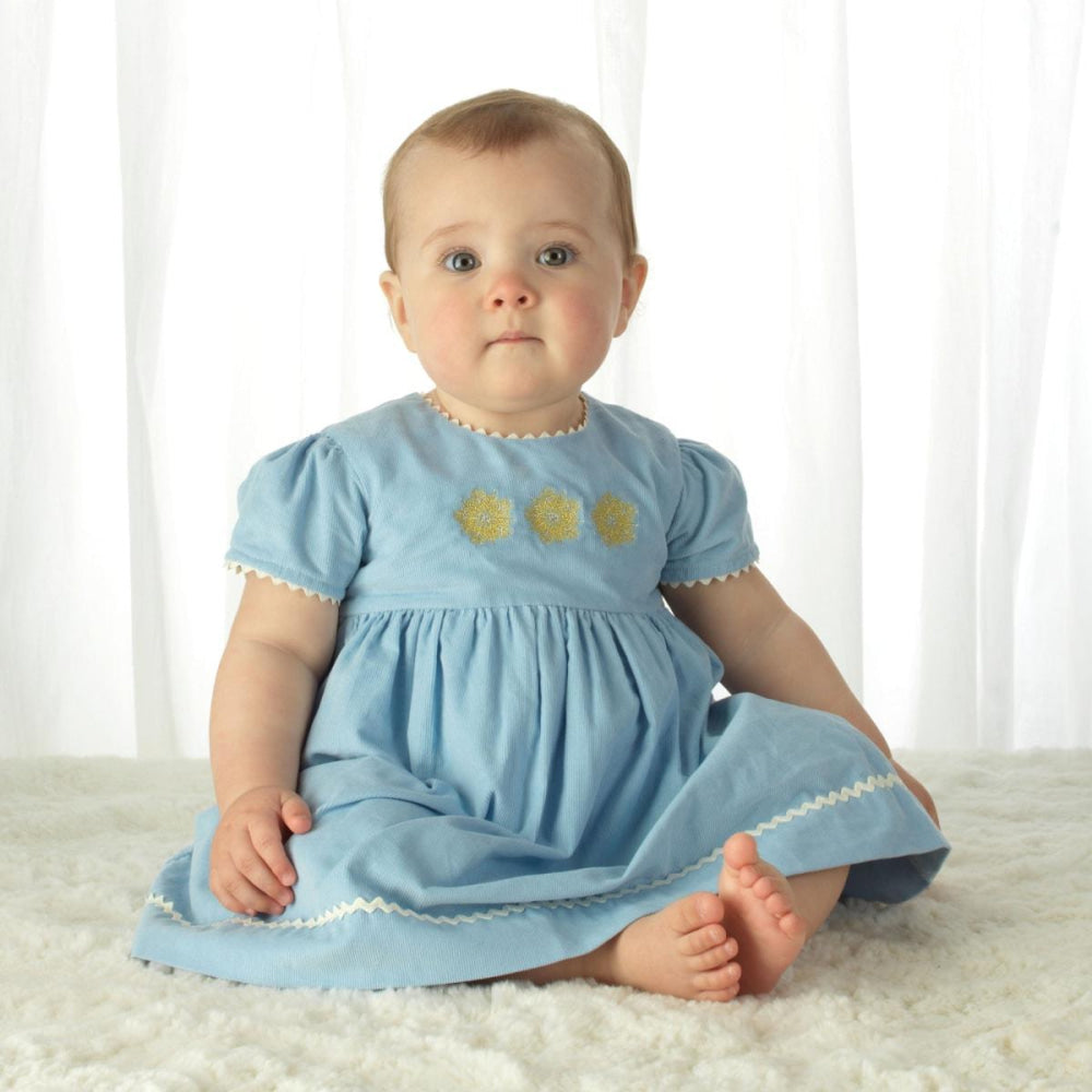 Snowflake Embroidered Dress & Bloomers - 6m - Dresses