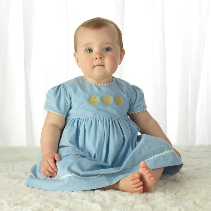 Snowflake Embroidered Dress & Bloomers - 6m - Dresses