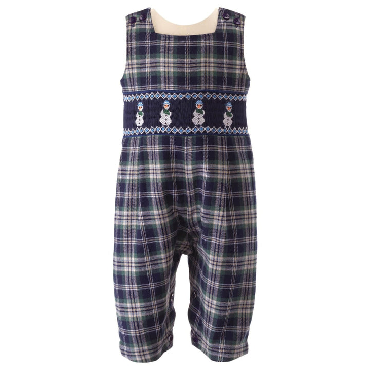 Snowman Smocked Overalls - Overalls