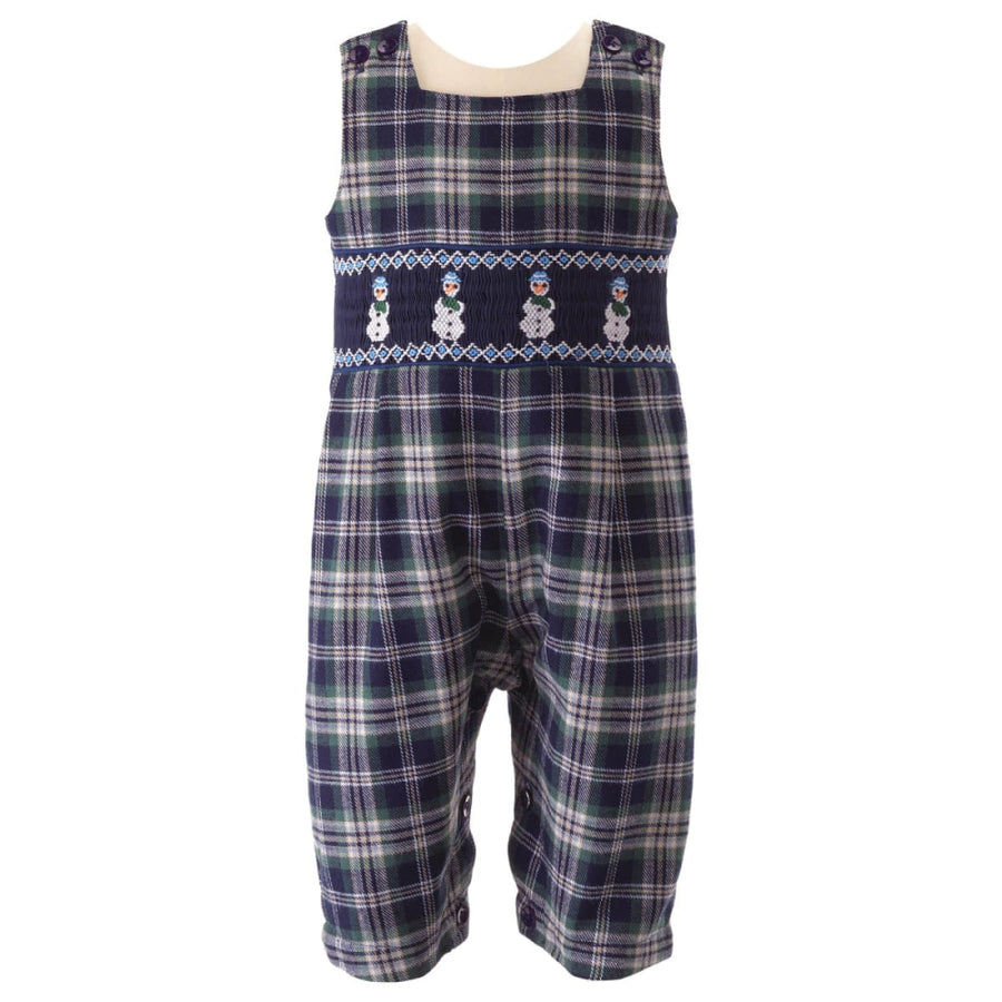 Snowman Smocked Overalls - Overalls