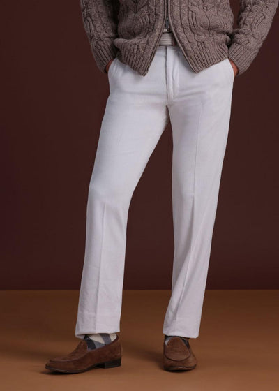 Soft Corduroy Dress Trouser - Ice White - Trouser