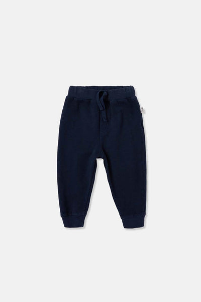 Soft fleece baby pants - Navy - Pants