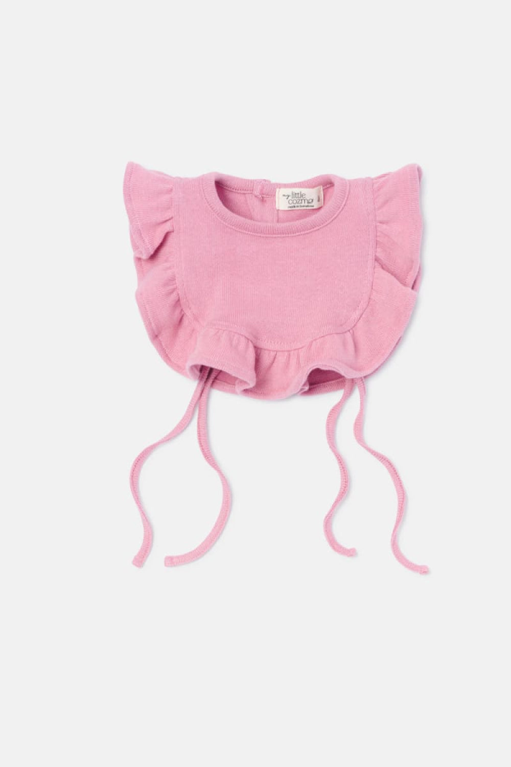Soft Knit Baby Bib Vest - Pink - Extra Small - Collar