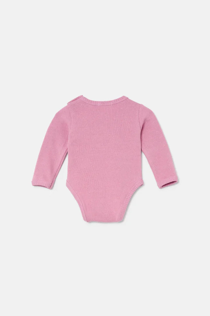 Soft Knit Baby Bodysuit - Pink - 6M - Bodysuit