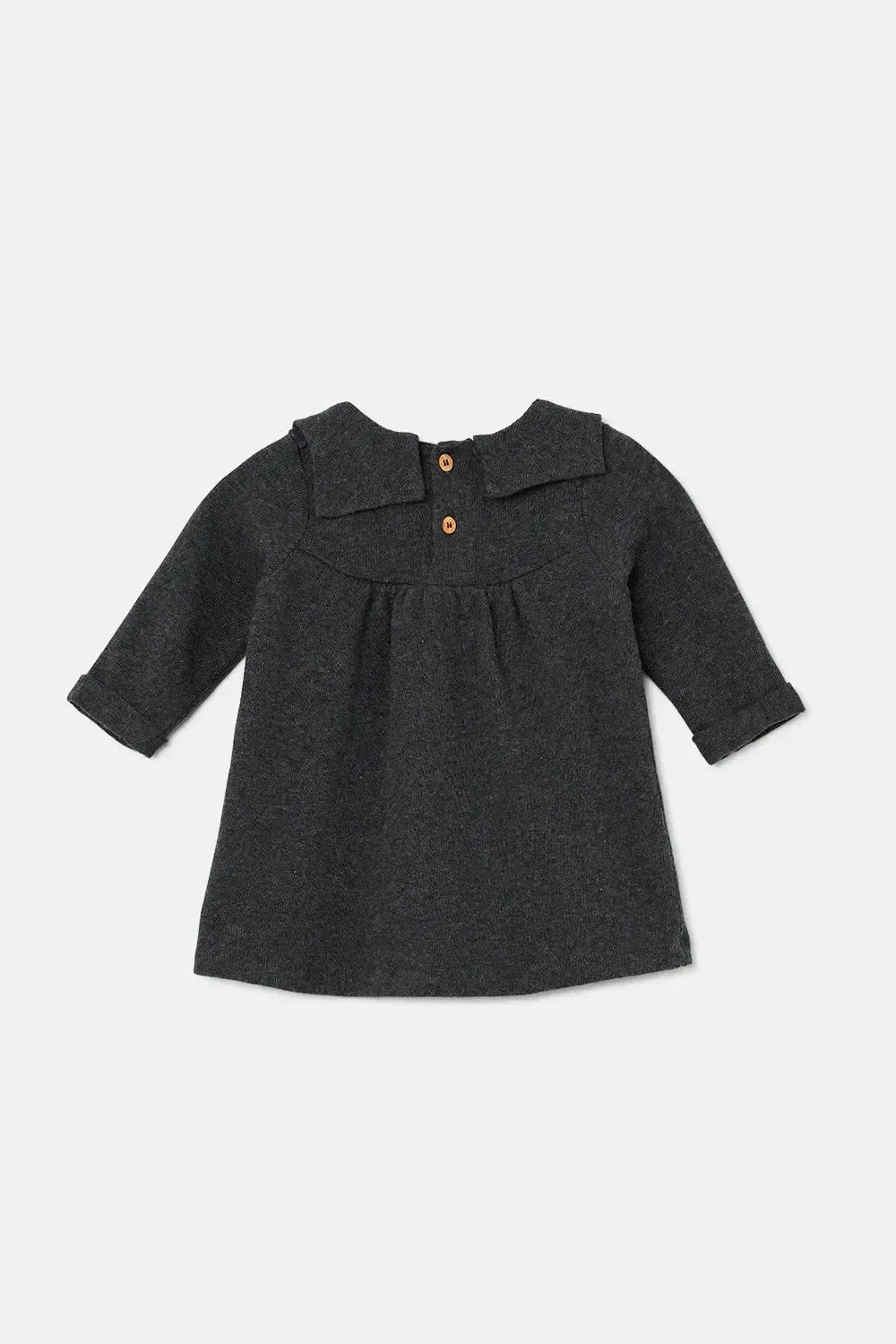 Soft Knit Baby Dress - Dark Grey - 6M - Dresses