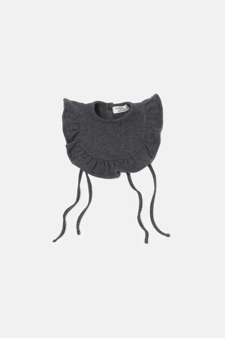 Soft Knit Bib Vest - Dark Grey - Collar