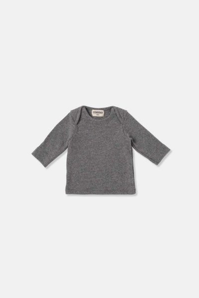 Soft knit newborn top - Grey - T-shirt