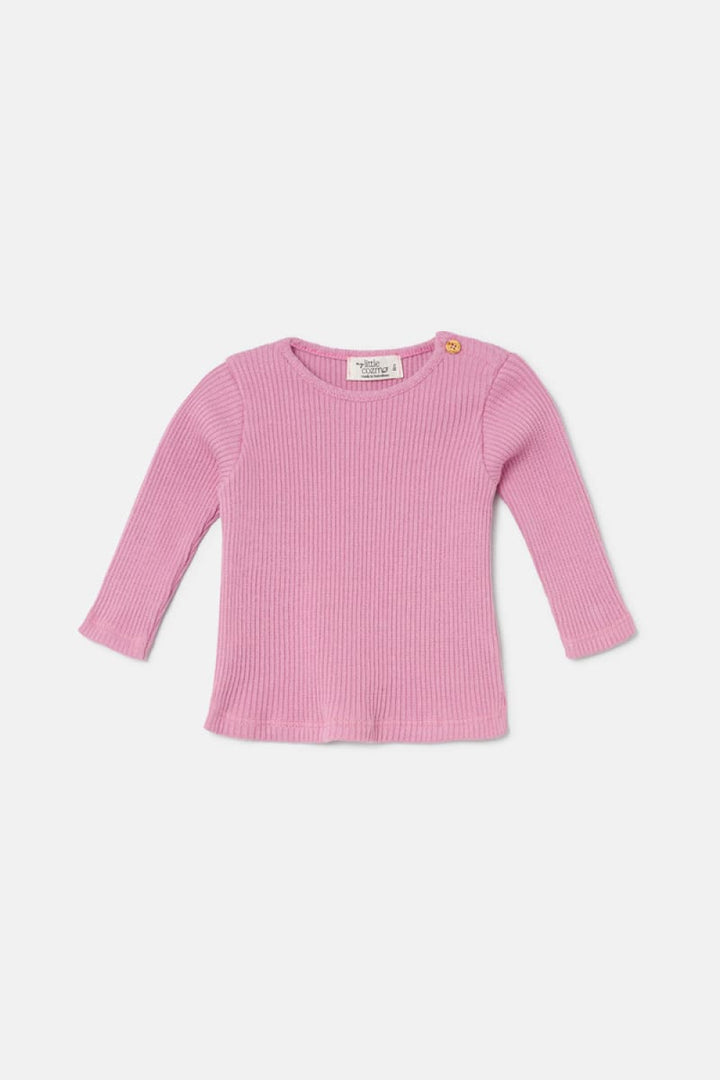 Soft Rib Baby Sweater - Pink - 6M - Sweater