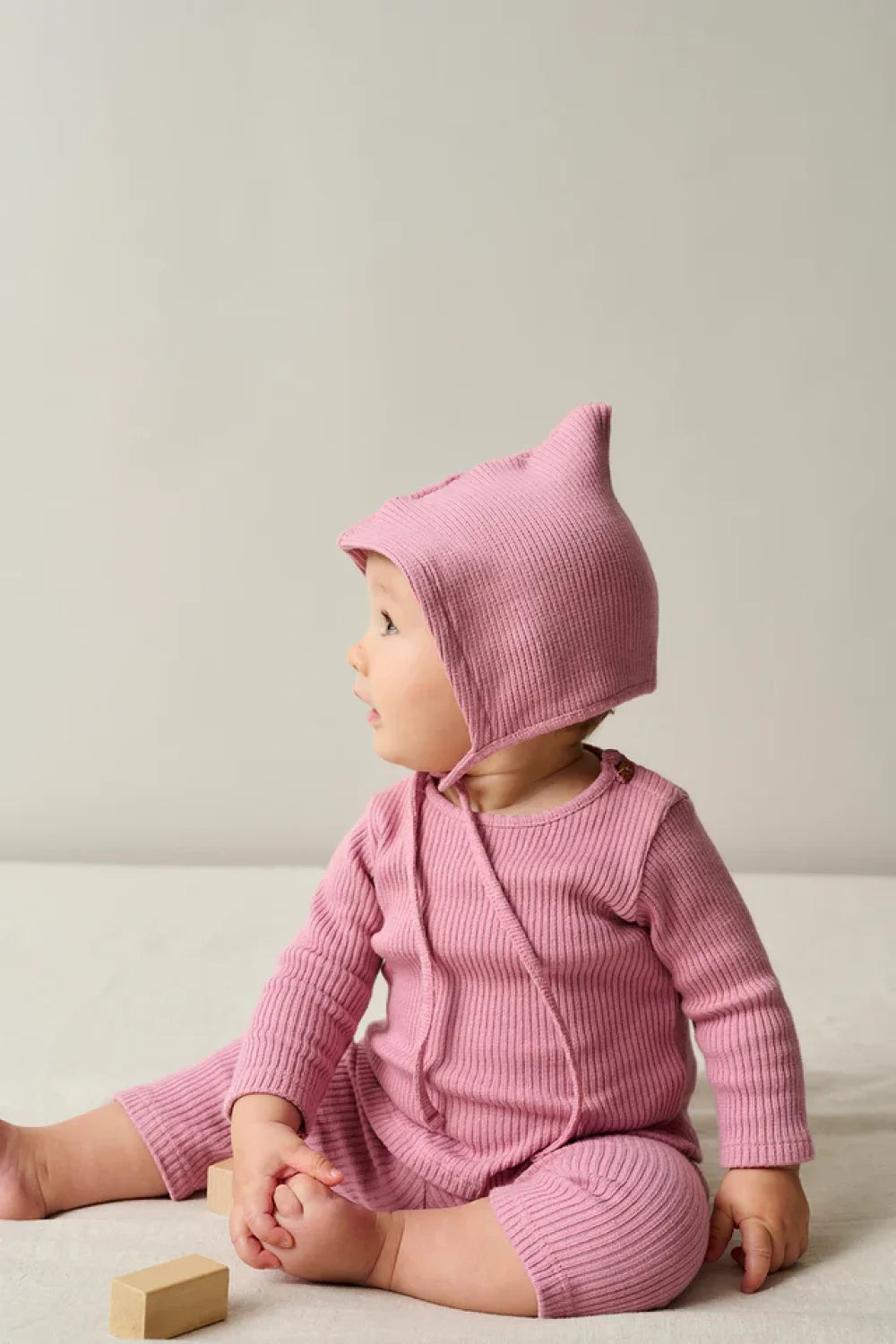 Soft Rib Baby Sweater - Pink - 6M - Sweater