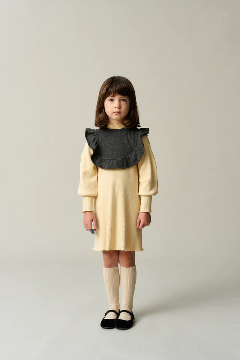 Soft Rib Bib Collar - Dark Grey - M (5-8yr) - Collar