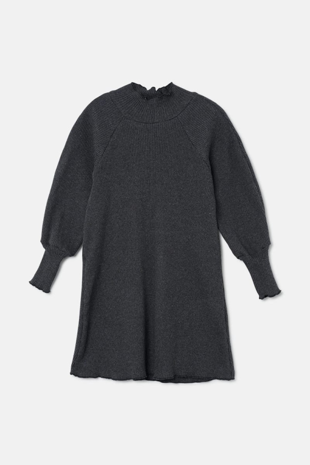Soft Rib Dress - Dark Grey - Dresses
