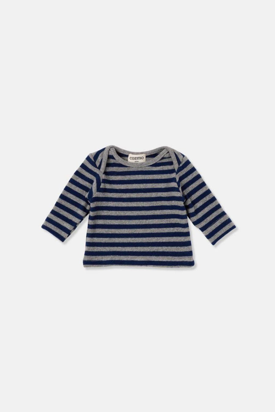 Soft striped newborn top - Grey navy - T-shirt