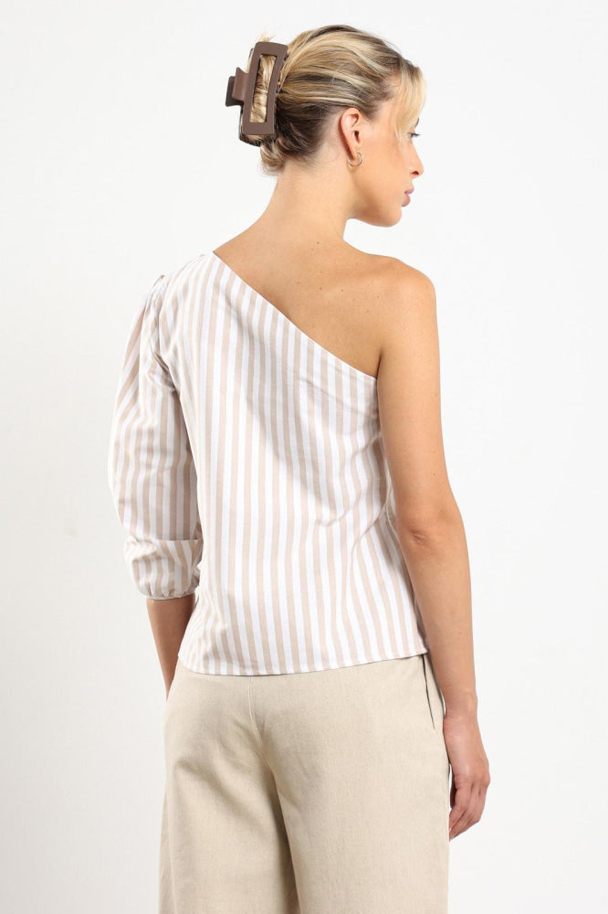 Sola Top - Beige Stripe - Shirt