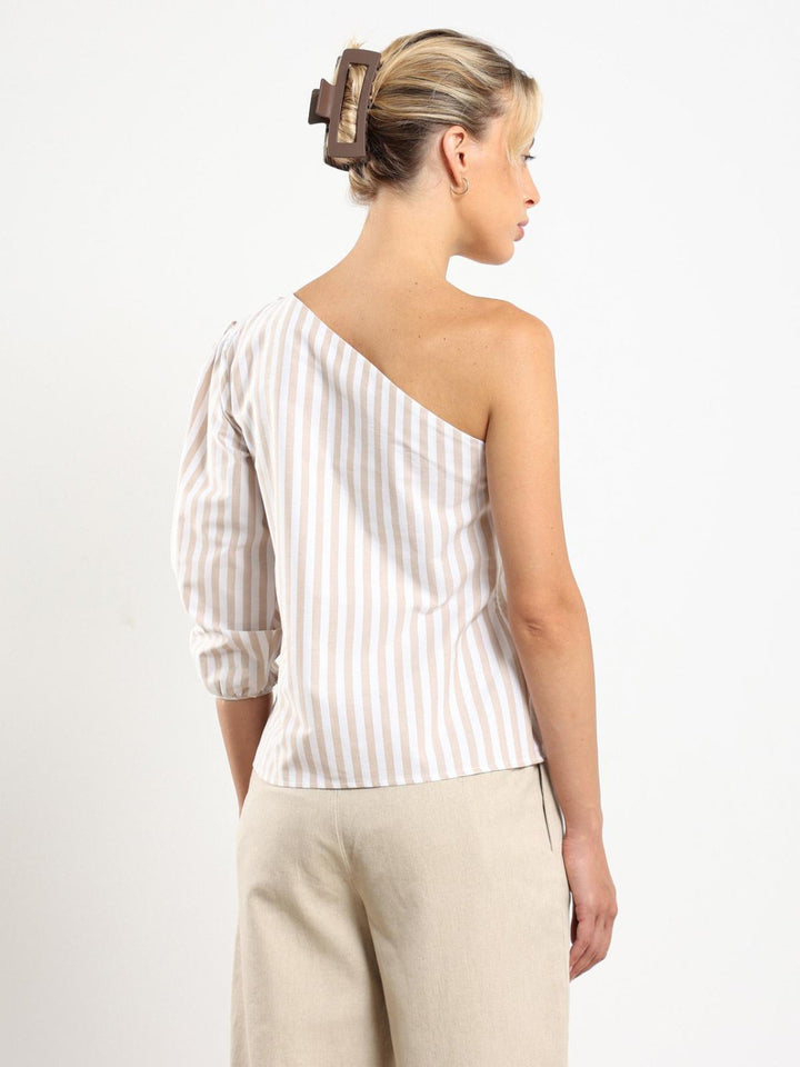 Sola Top - Beige Stripe - Shirt