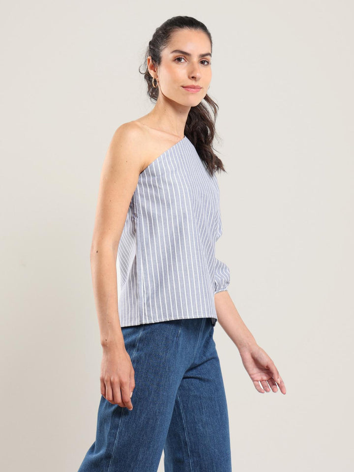 Sola Top - Navy Stripe - Shirt