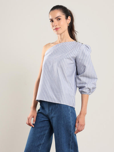 Sola Top - Navy Stripe - Shirt