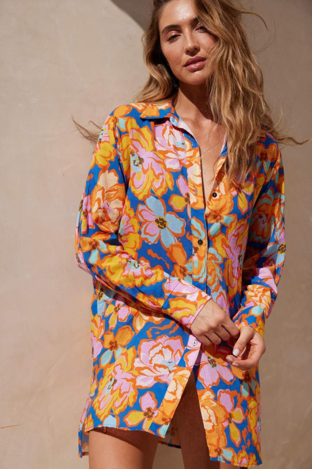 Solara Shirt Dress - Santorini Floral - Dresses