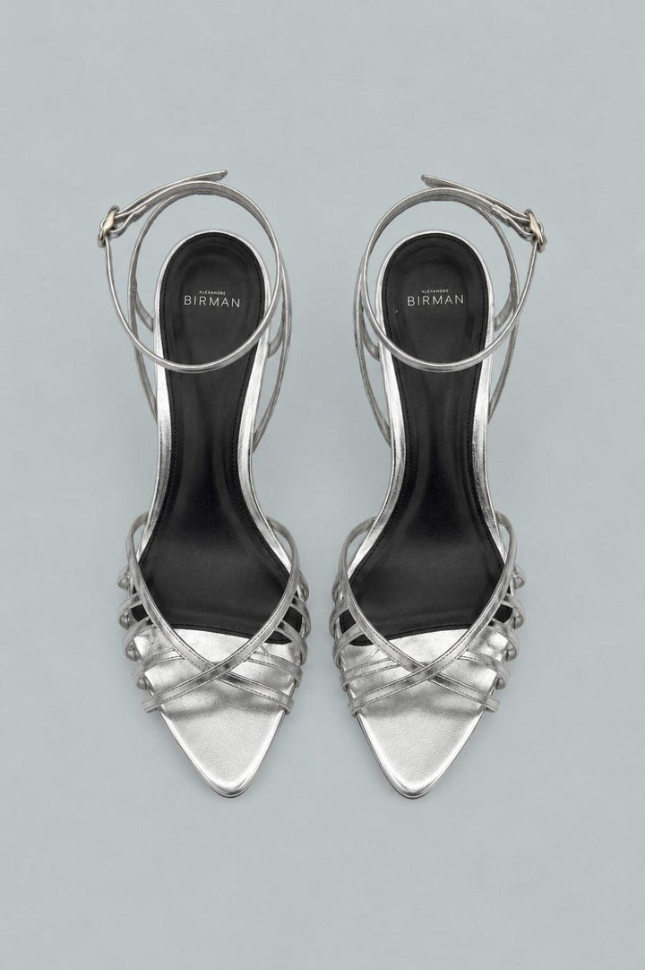 Solene Strappy Leather Sandals - Silver - 11 - Sandals