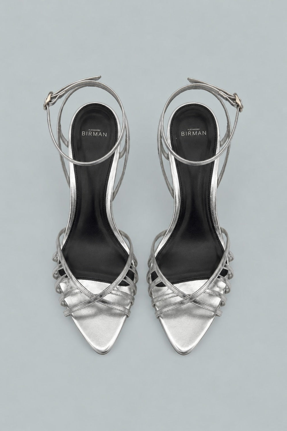 Solene Strappy Leather Sandals - Silver - 11 - Sandals