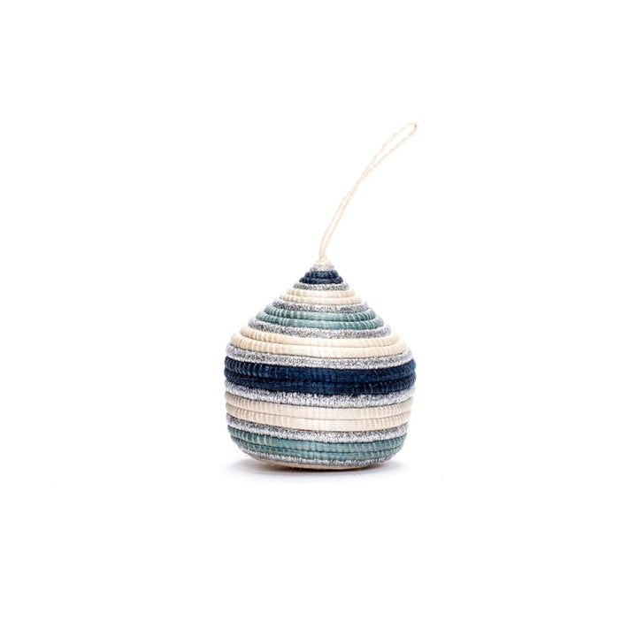 Solf Blue & Silver Bulb Ornament - One Size - Ornament