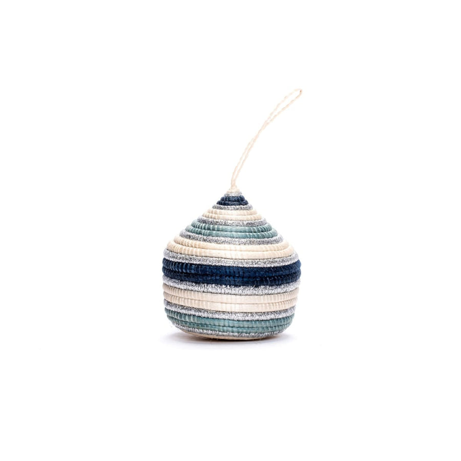 Solf Blue & Silver Bulb Ornament - One Size - Ornament