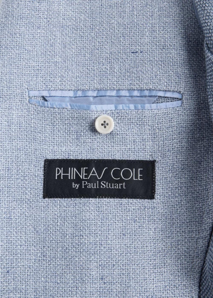 Solid Basketweave Summer Jacket - Powder Blue - Blazer