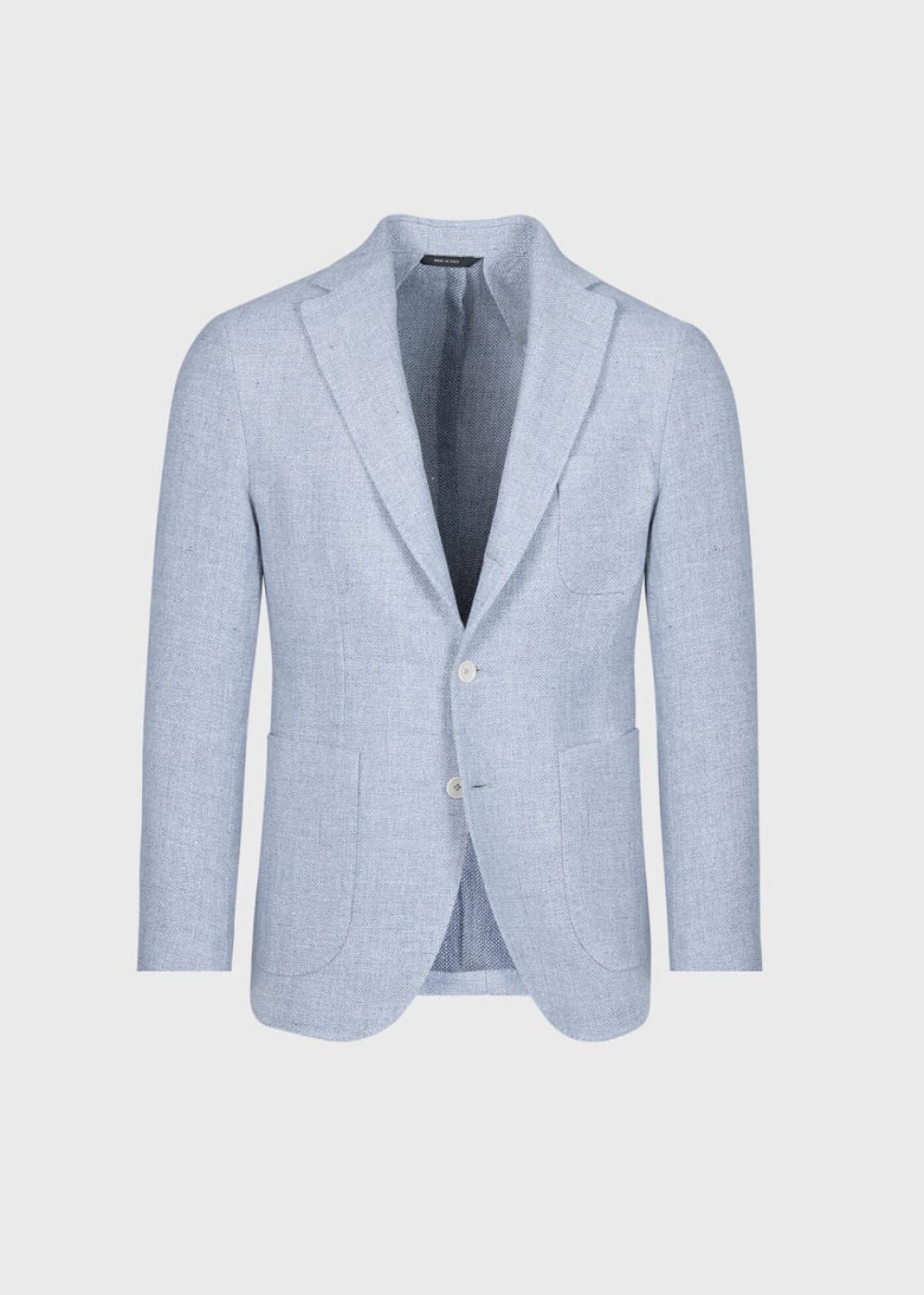 Solid Basketweave Summer Jacket - Powder Blue - Blazer