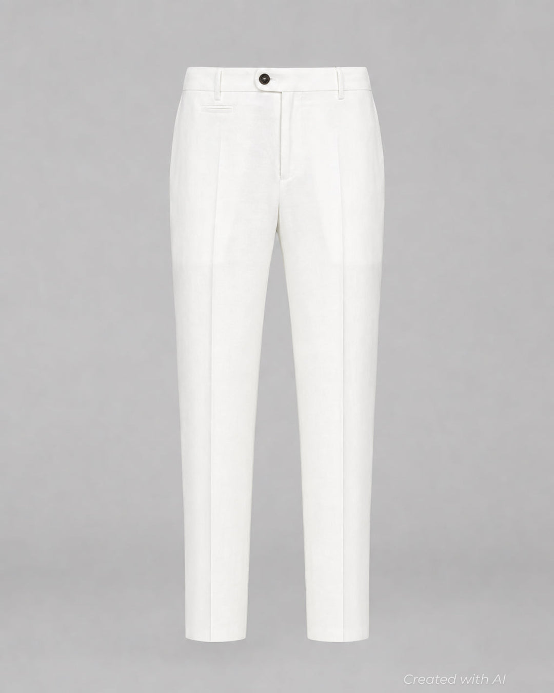 Solid Linen Pant - White - Trouser