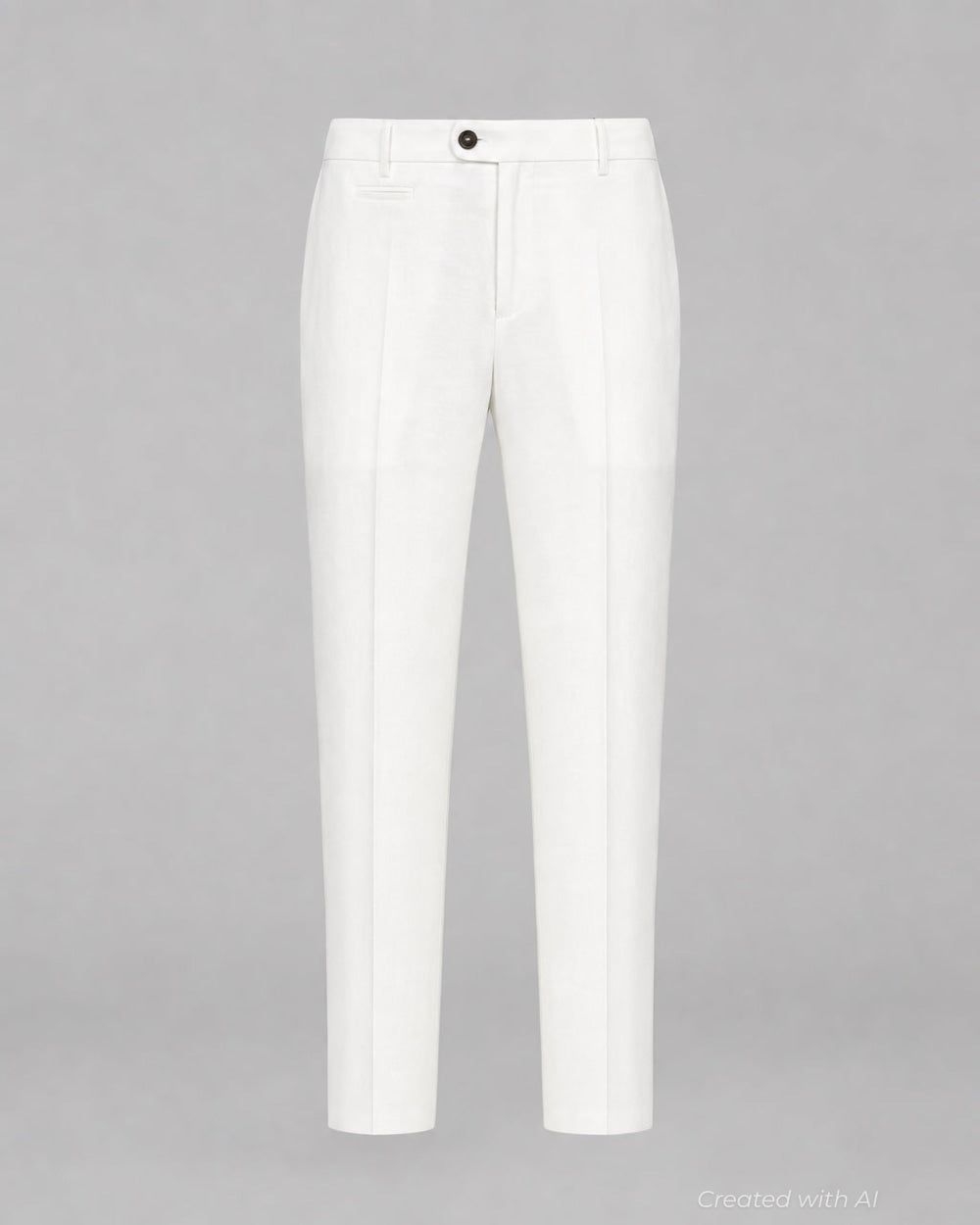 Solid Linen Pant - White - Trouser