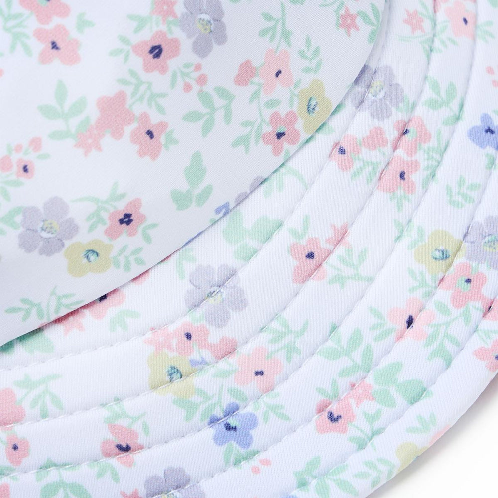 Somerset Hat - White Floral - M/L (2-4yr) - Sun Hat