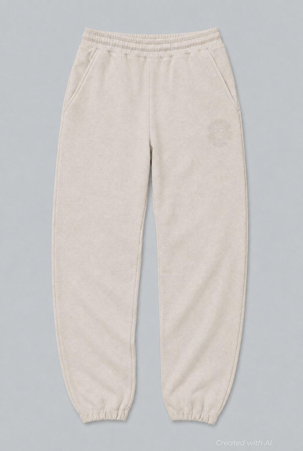 Something To Smile In Classic Sweatpants - Oatmeal - Sweatpant