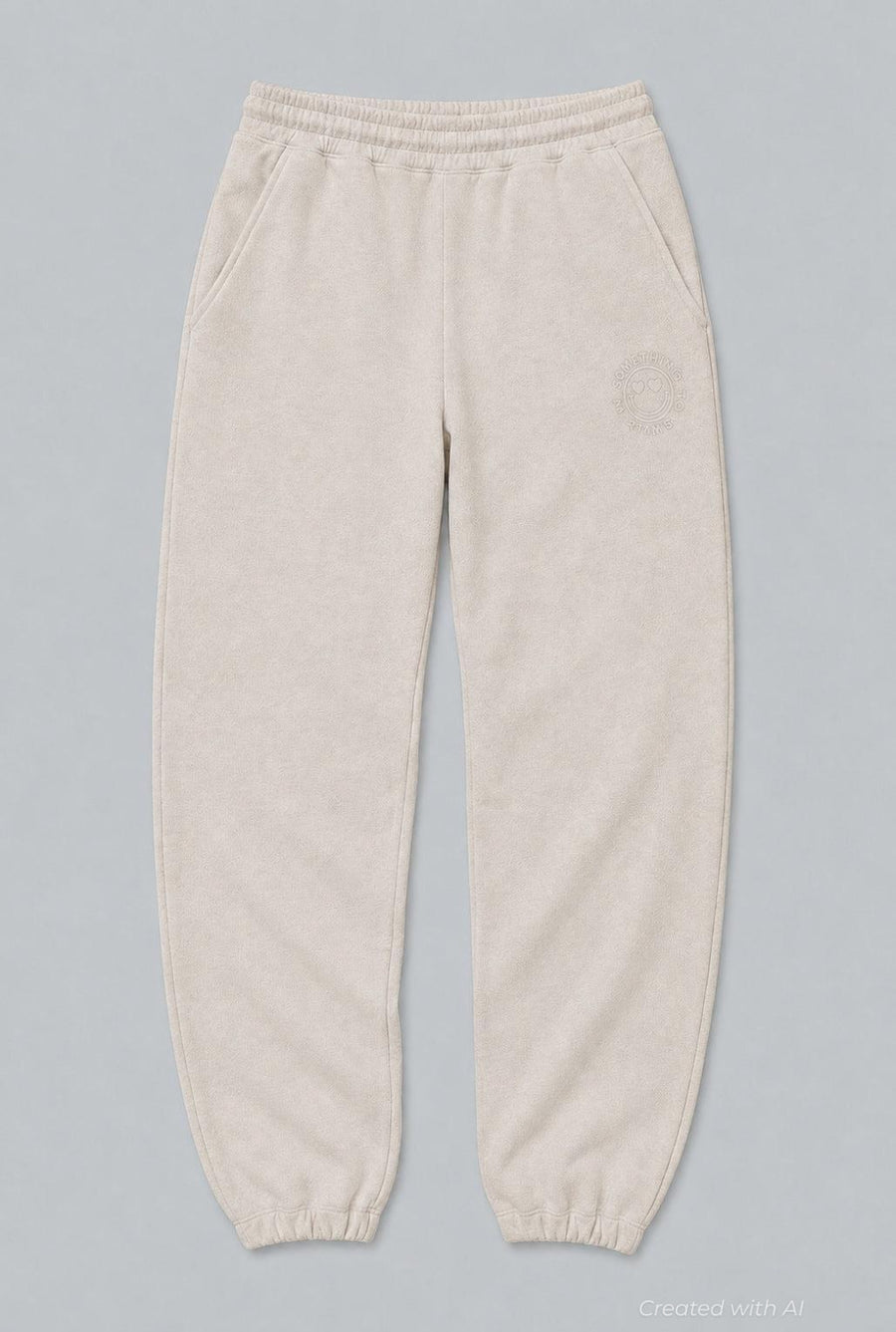 Something To Smile In Classic Sweatpants - Oatmeal - Sweatpant